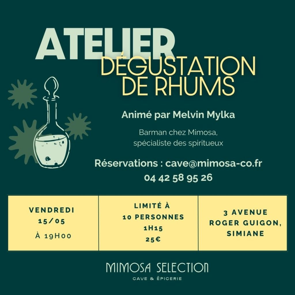 Mimosa Rhum Simiane degustation 15 mai 2026